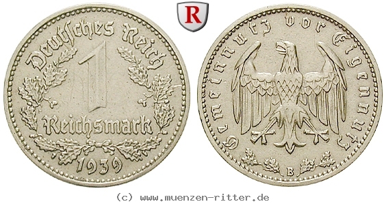 DE 1 Reichsmark 1939 B