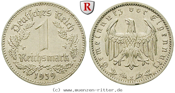 DE 1 Reichsmark 1939 E