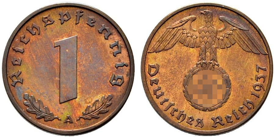 DE 1 Reichspfennig 1937 D