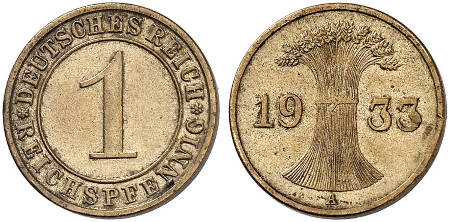 DE 1 Reichspfennig 1933 F
