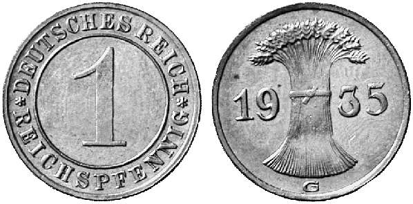 DE 1 Reichspfennig 1935 G