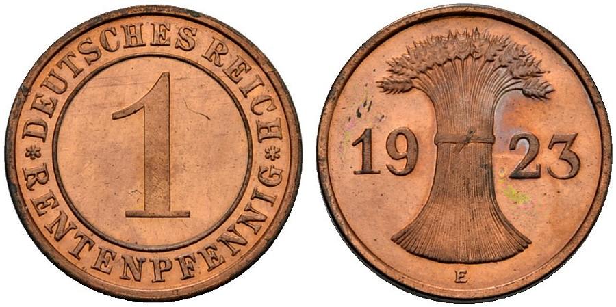 DE 1 Rentenpfennig 1923 J