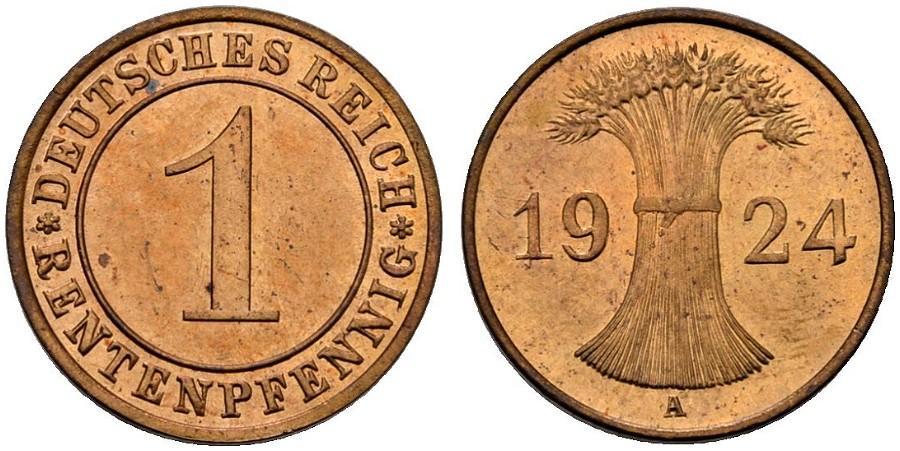 DE 1 Rentenpfennig 1924 D