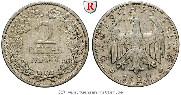 DE 2 Reichsmark 1925 F