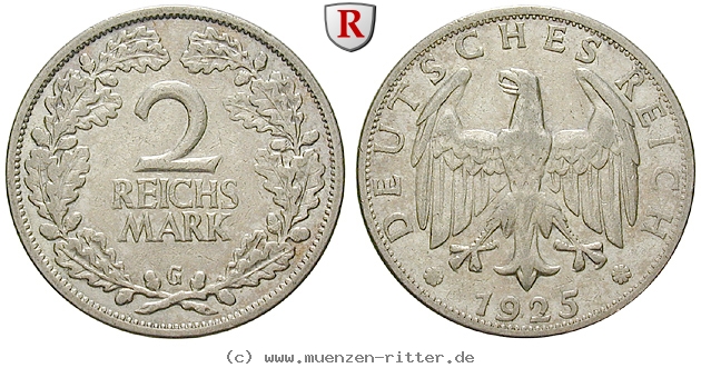 DE 2 Reichsmark 1925 G