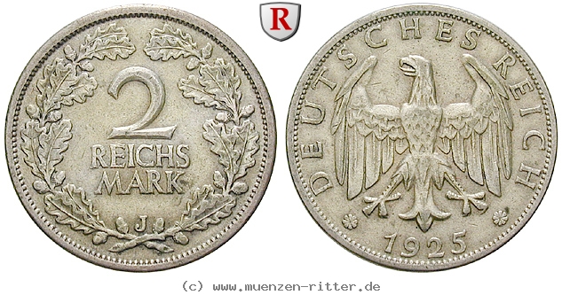 DE 2 Reichsmark 1925 J