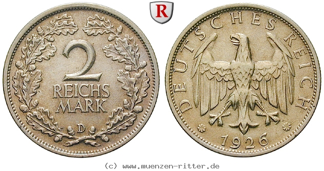 DE 2 Reichsmark 1926 D