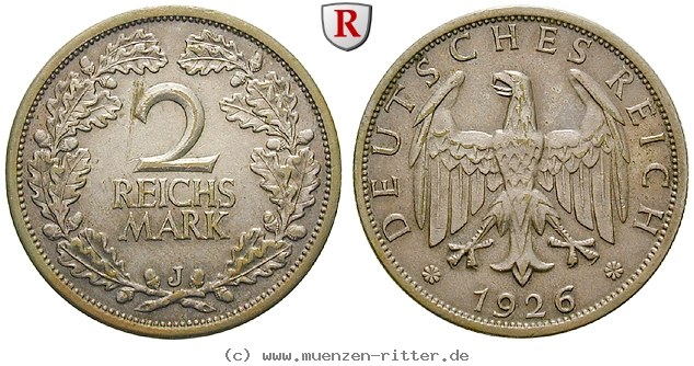 DE 2 Reichsmark 1926 J