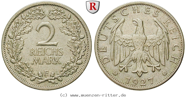 DE 2 Reichsmark 1927 E