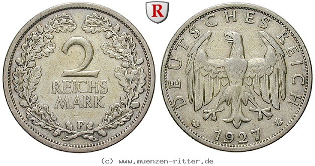 DE 2 Reichsmark 1927 F