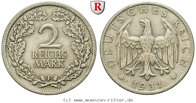 DE 2 Reichsmark 1931 F