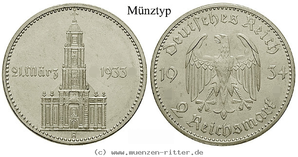 DE 2 Reichsmark 1934 J