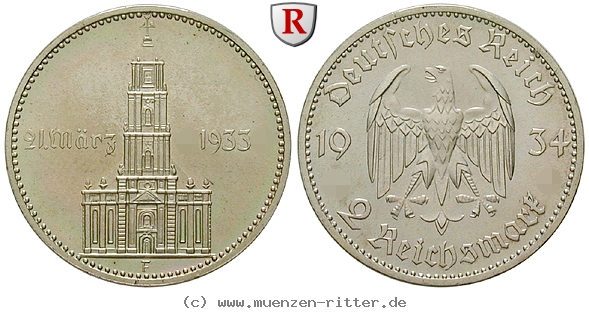 DE 2 Reichsmark 1934 F