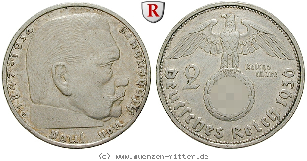 DE 2 Reichsmark 1936 G