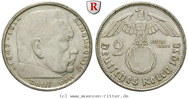 DE 2 Reichsmark 1938 B
