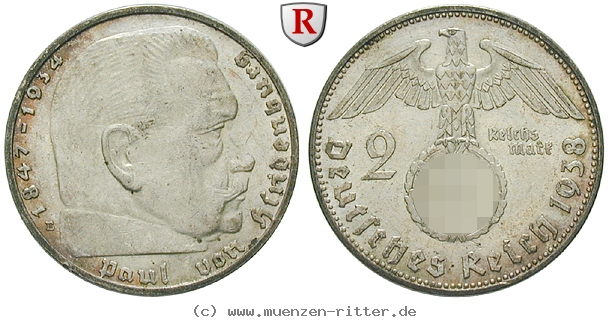 DE 2 Reichsmark 1938 E