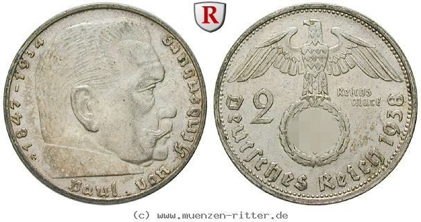 DE 2 Reichsmark 1938 G