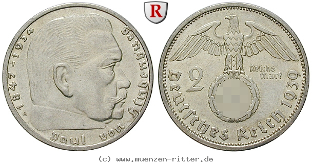 DE 2 Reichsmark 1939 F