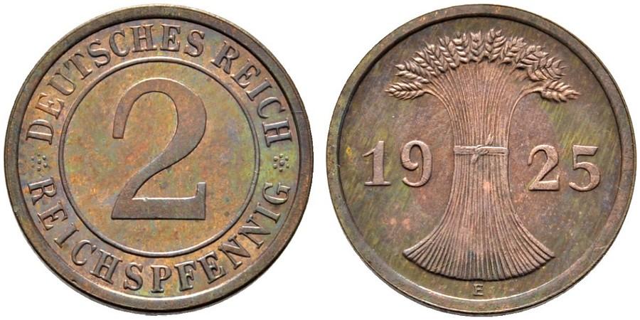 DE 2 Reichspfennig 1925 G