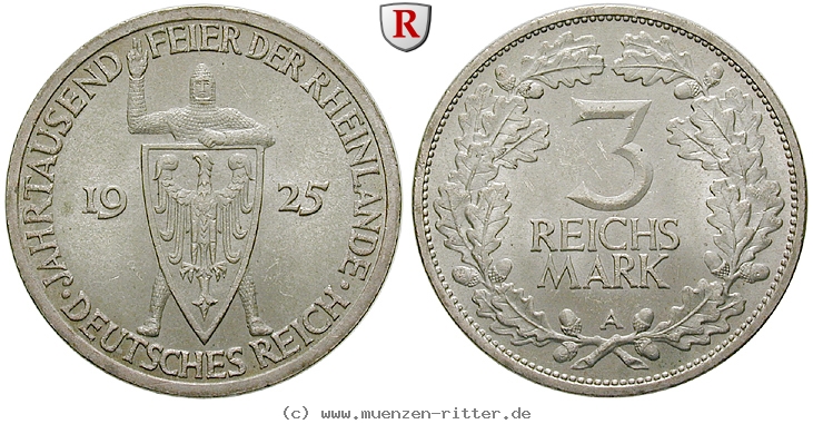 DE 3 Reichsmark 1925 A