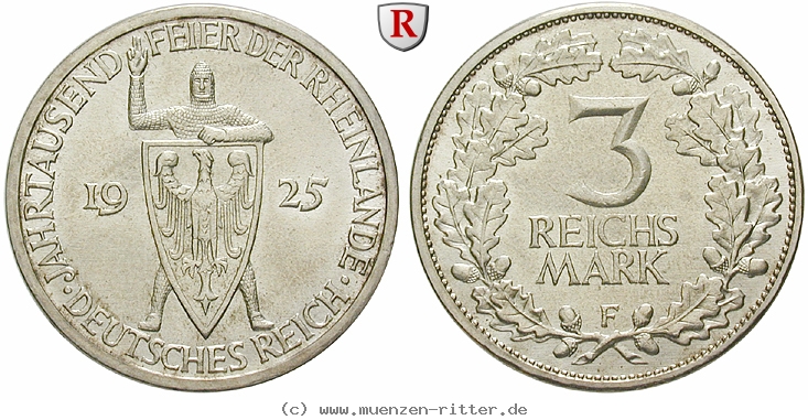 DE 3 Reichsmark 1925 F