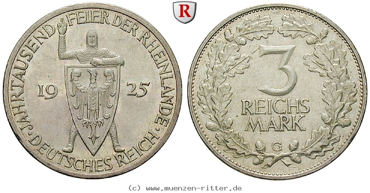DE 3 Reichsmark 1925 G
