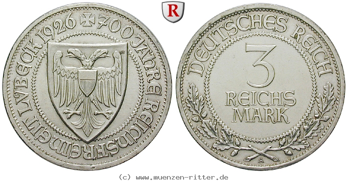 DE 3 Reichsmark 1926 A