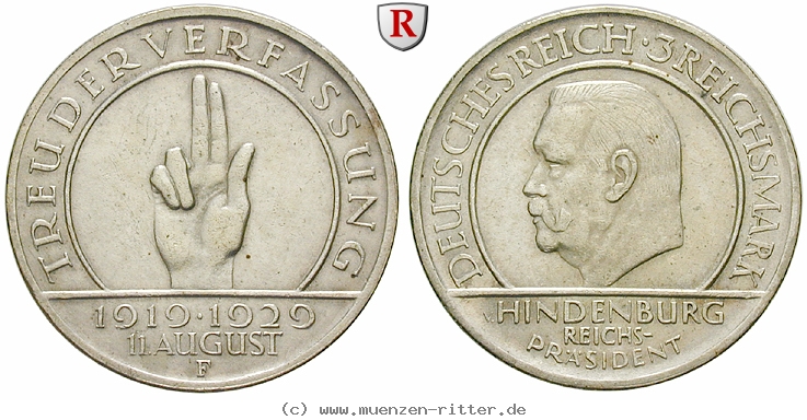 DE 3 Reichsmark 1929 F