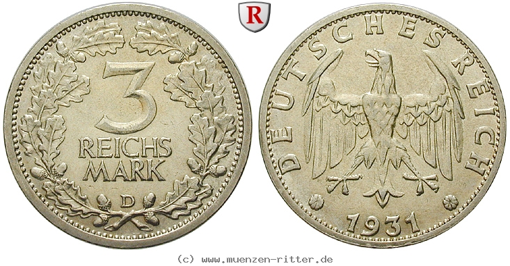 DE 3 Reichsmark 1931 D