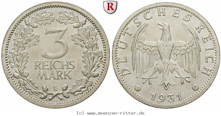 DE 3 Reichsmark 1931 E