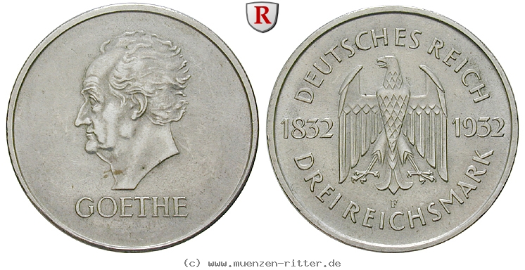 DE 3 Reichsmark 1932 F