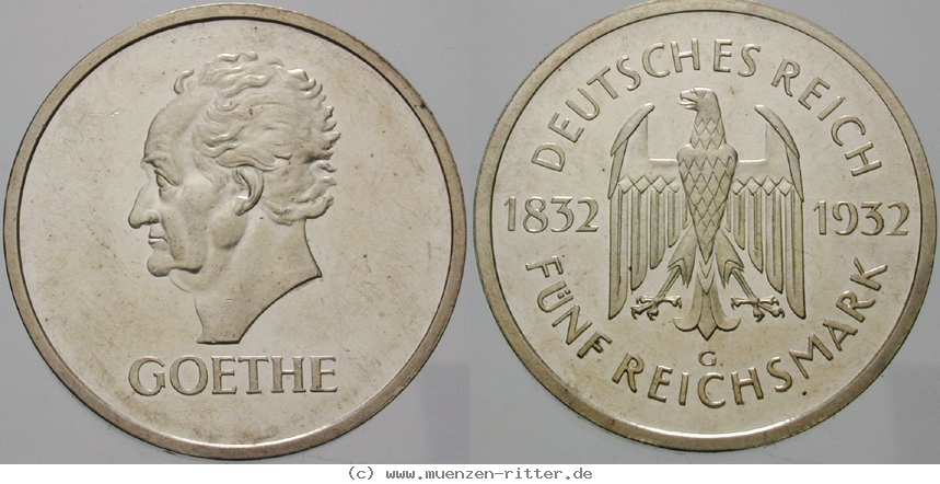 DE 5 Reichsmark 1932 G