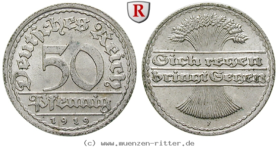 DE 50 Pfennig 1919 F
