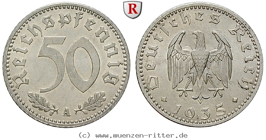 DE 50 Reichspfennig 1935 D