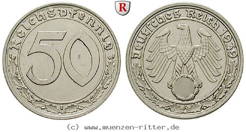 DE 50 Reichspfennig 1939 D