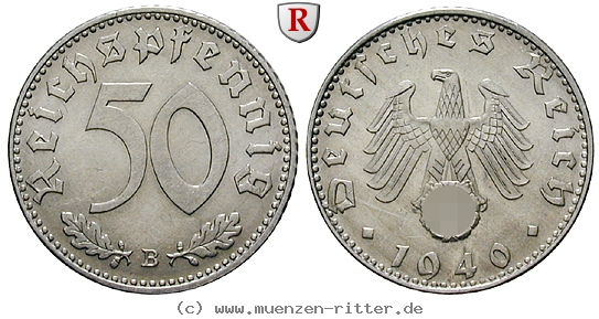 DE 50 Reichspfennig 1940 A