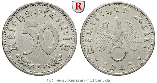 DE 50 Reichspfennig 1942 E