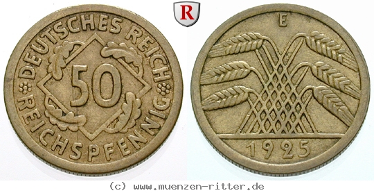 DE 50 Reichspfennig 1925 F