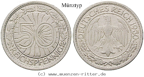 DE 50 Reichspfennig 1927 E