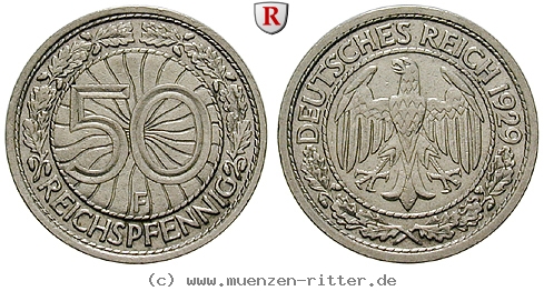 DE 50 Reichspfennig 1929 D