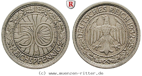 DE 50 Reichspfennig 1932 G