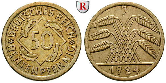 DE 50 Rentenpfennig 1924 J