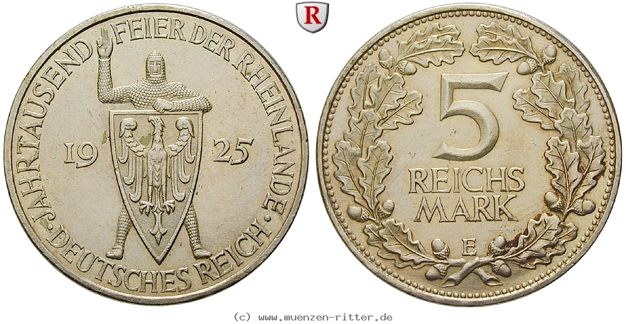 DE 5 Reichsmark 1925 E
