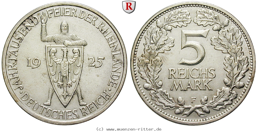 DE 5 Reichsmark 1925 F