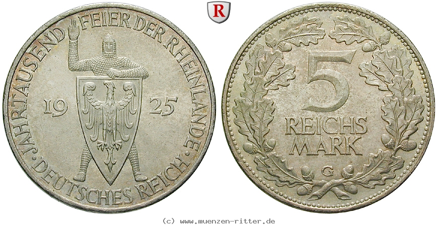 DE 5 Reichsmark 1925 G