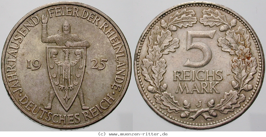 DE 5 Reichsmark 1925 J
