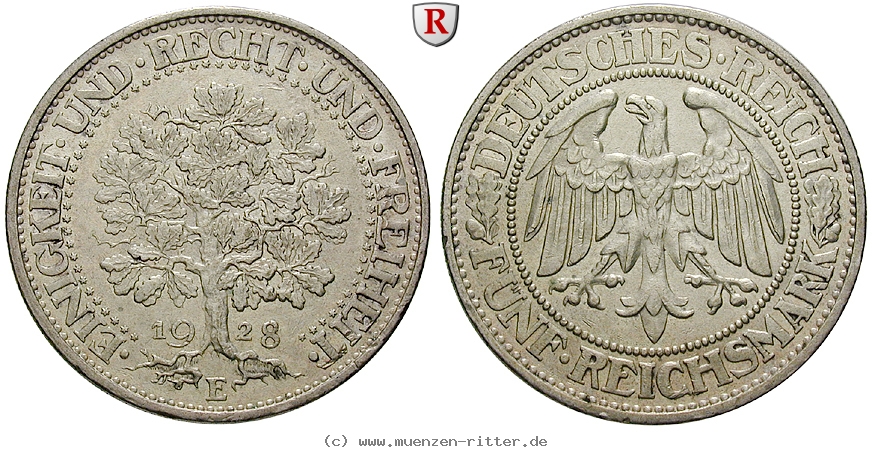 DE 5 Reichsmark 1928 E