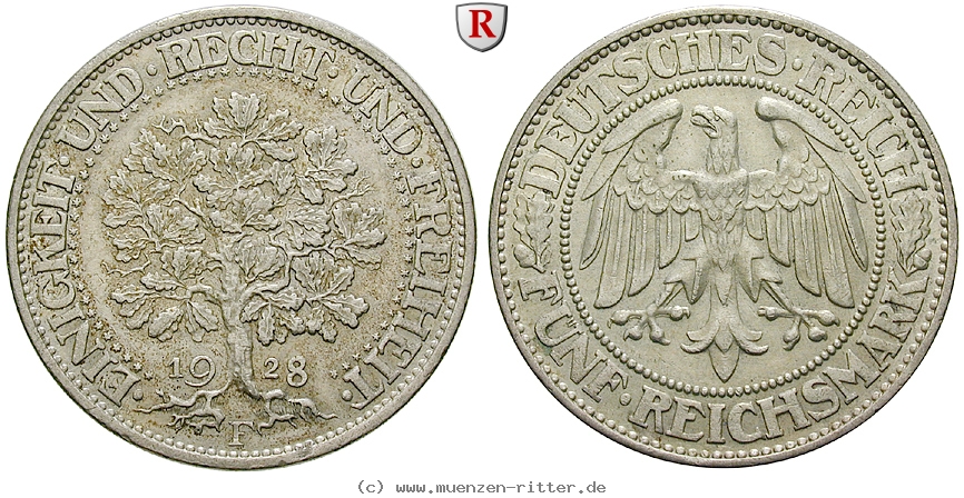 DE 5 Reichsmark 1928 F