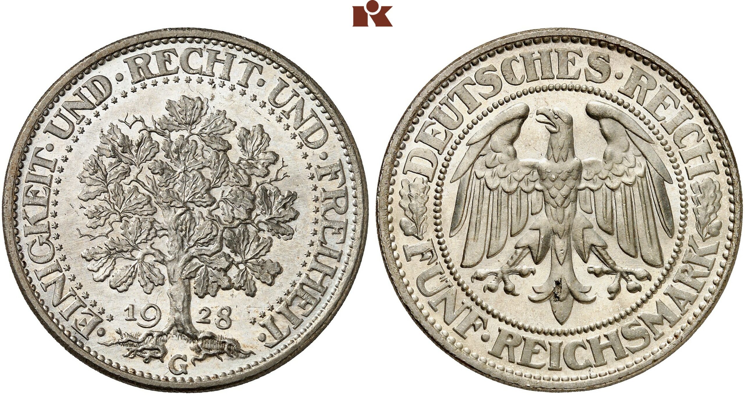 DE 5 Reichsmark 1928 G