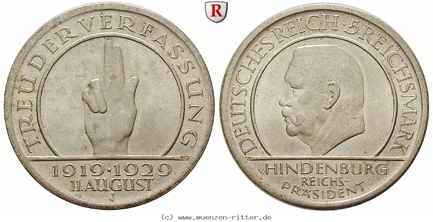 DE 5 Reichsmark 1929 J